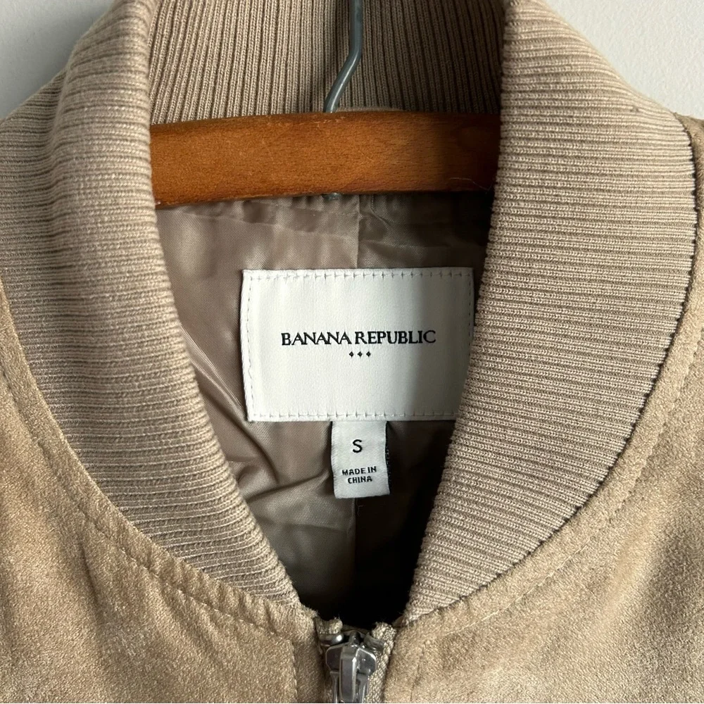Banana Republic Tan Faux Suede Bomber Jacket Mens S